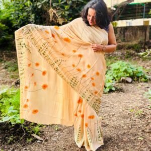 Desert-Beige-Crepe-Saree