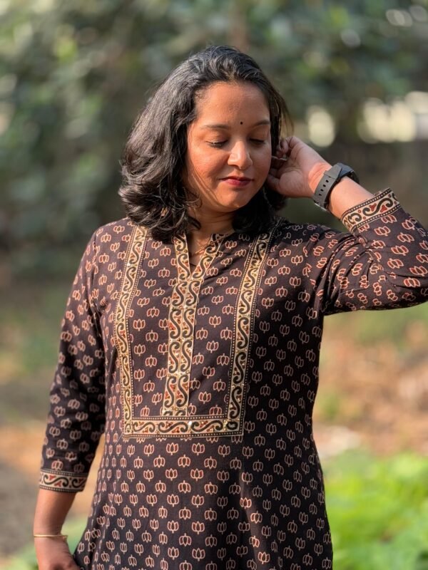Inkstone Elegance Ajrakh Kurti - Image 5