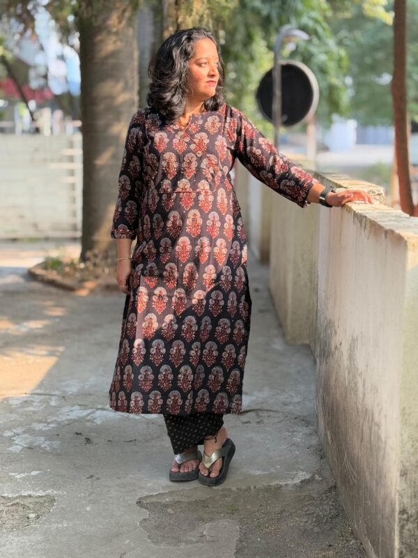Midnight Luxe Ajrakh Kurti - Image 2