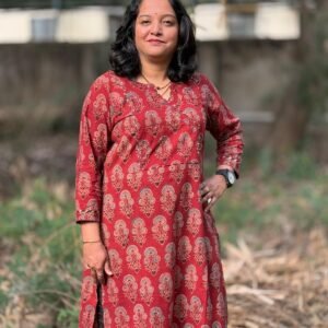 Mahogany Whisper Ajrakh Kurti