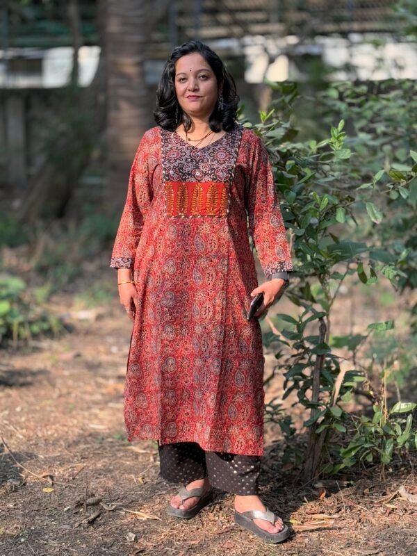 Sienna Flame Ajrakh Kurti