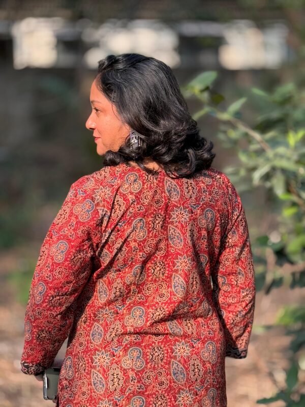 Sienna Flame Ajrakh Kurti - Image 5